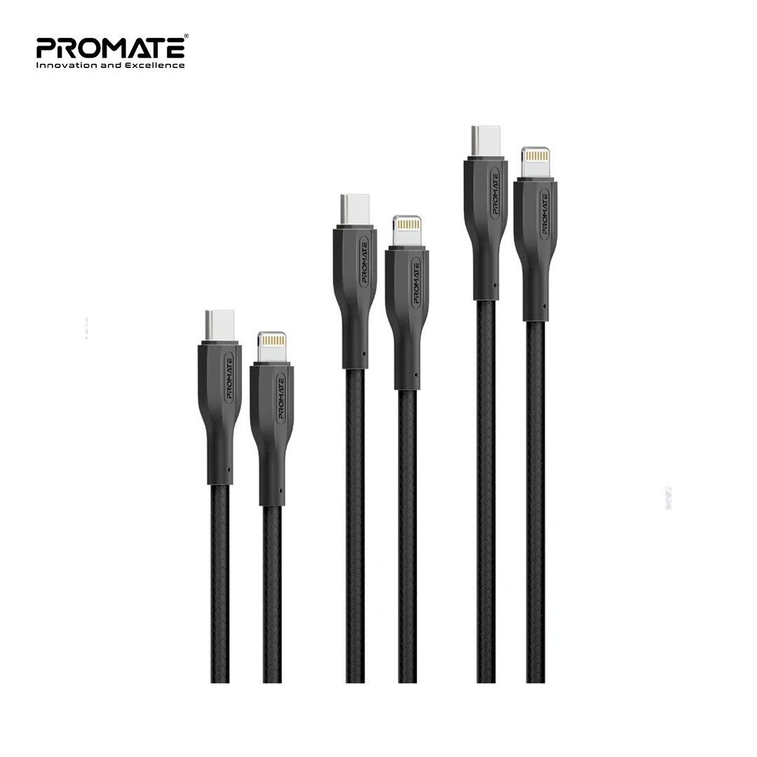 كيبل بروميت _ من USB-C إلى Lightning _ اللون الاسود