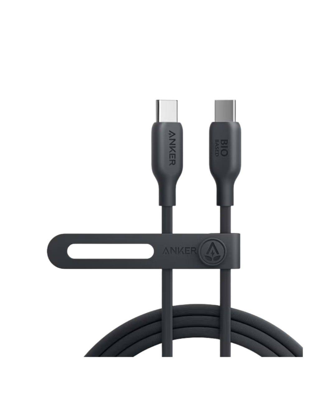 كابل أنكر USB C، سلك شحن سريع من النوع C مضفر بيولوجيًا بقوة 240 واط لأجهزة iPhone 16/16 Pro، وMacBook Pro 2020، وiPad Pro، والمزيد (USB 2.0، 10 أقدام، أسود فانتوم)