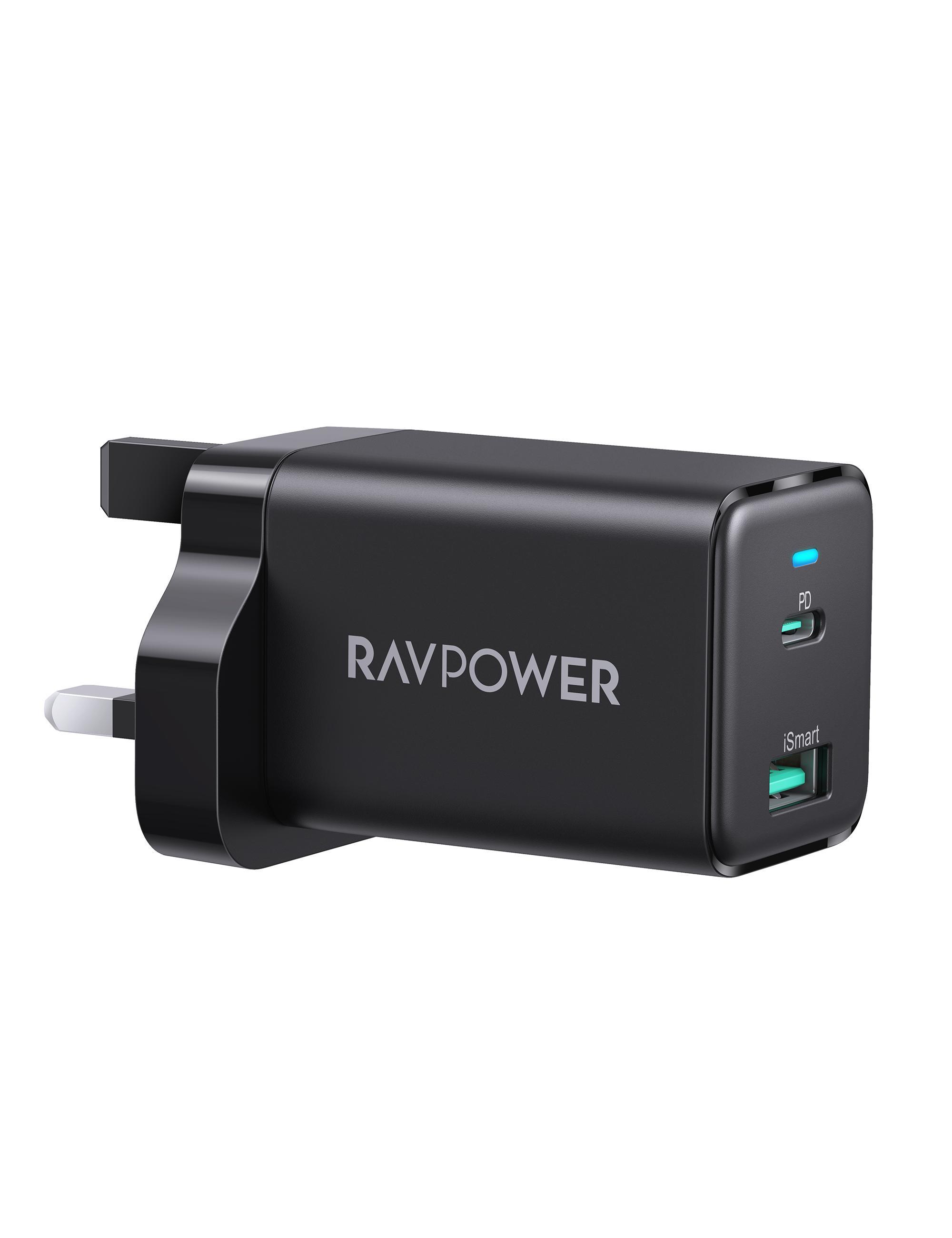 راف باور,منفذ حائط شاحن  RP-PC171 - PD 45W  - أسود