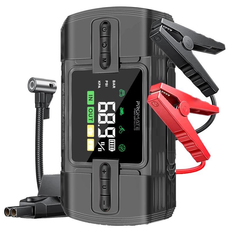 بطارية بدء السيارة بسعة عالية 1200A/12V مع ضاغط هواء ومصباح LED