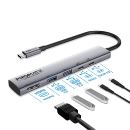 موزع USB-C عالي السرعة متعدد الوظائف بدقة 4K@60Hz مع توصيل طاقة 100 واط