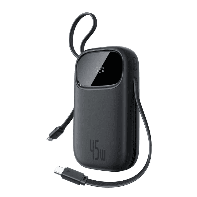 بنك طاقة Baseus EnerFill FC31 Qpow3 ذو الشاشة الرقمية مع كابلين USB-C مدمجين سعة 20000 مللي أمبير