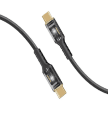 كيبل USB-C فائق السرعة لتوصيل الطاقة 100 واط مع أغطية شفافة