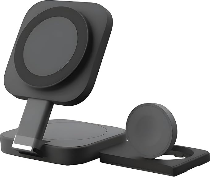 انيرجيزر - شاحن سيارة لاسلكي شامل 3 في 1 بقوة 15 وات مع حامل مغناطيسي، مع حامل للفتحة واللوحة الأمامية والزجاج الأمامي - أسود -