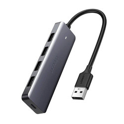 موزع USB3.0 UGREEN ذو 4 منافذ USB3.0 مع مصدر طاقة USB-C