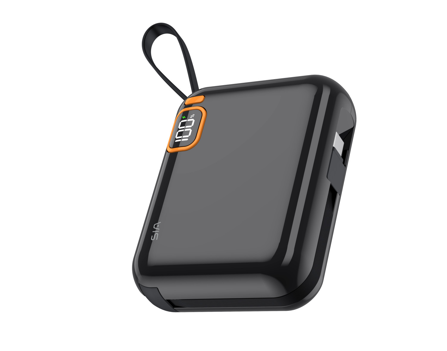 بنك طاقة SIA PB302 بسعة 10000 مللي أمبير مع كابل 38.5 وات في الساعة باللون الأسود