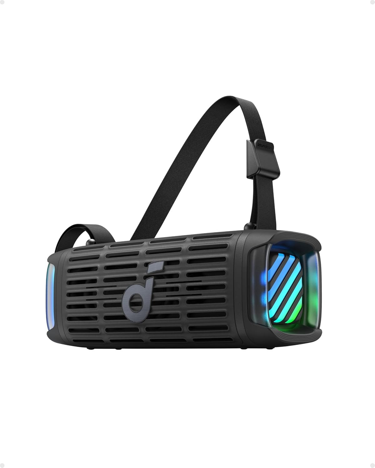 سماعة Soundcore Boom 3i من أنكر، سماعات خارجية متينة، مقاومة للماء IP68، تشغيل عائم، مقاومة لمياه البحر، BassUp 2.0، سماعة محمولة بقوة 50 واط، بلوتوث 5.3، وقت تشغيل 16 ساعة، TWS، مناسبة للتجد