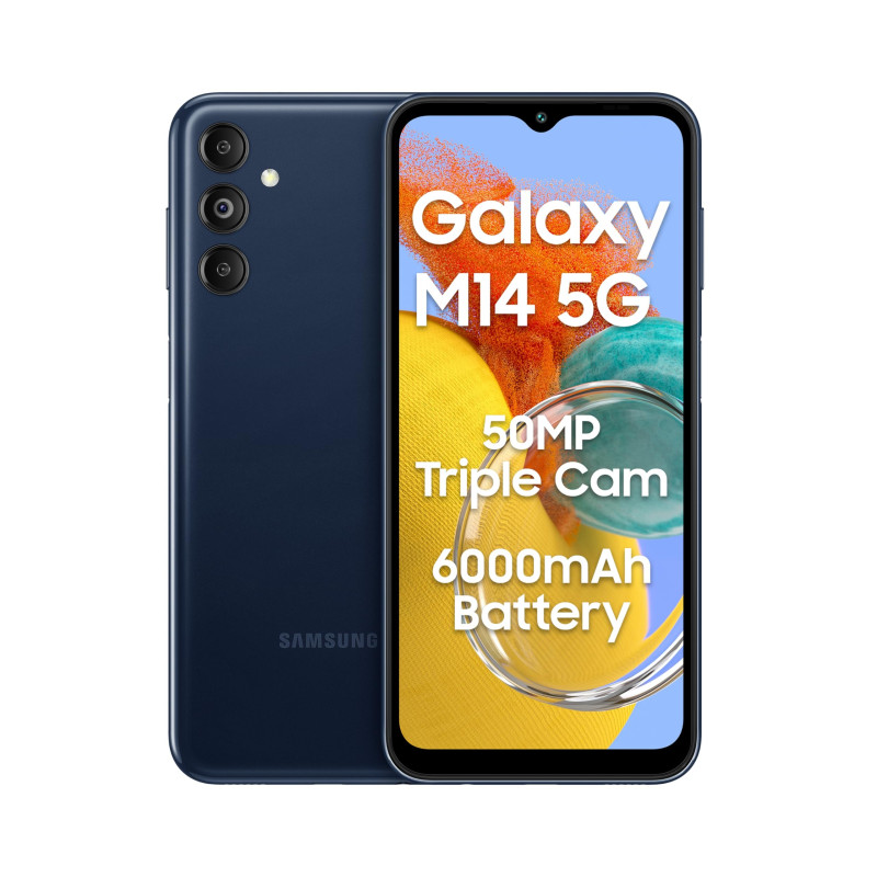 سامسونج جوال جالكسي M14 شبكة الجيل الخامس 5G ) 6GB، تخزين 128GB) | كاميرا ثلاثية 50MP | بطارية 6000mAh | معالج ثماني النواة 5 نانومتر | ذاكرة RAM 12GB مع RAM بلس | اندرويد 13