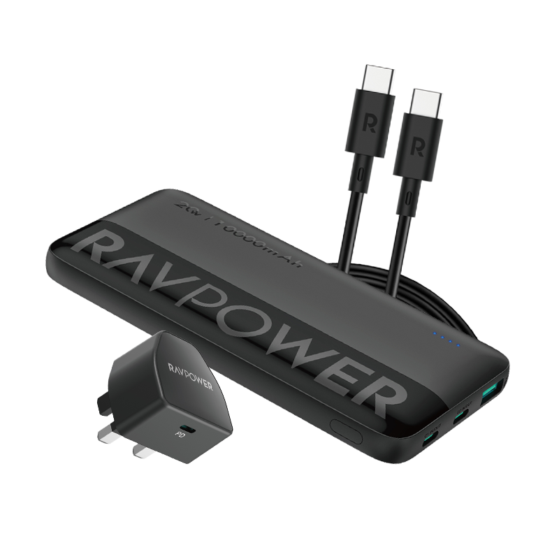 راف باور،مجموعة Ravpower PC1085 PC1041 + PB1228 + CB1021 - أسود