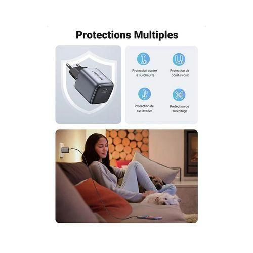 شاحن حائط يوجرين نيكسود   30 واط GaN