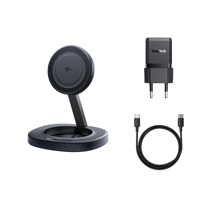 شاحن لاسلكي قابل للطي من Baseus EnerFill FF11 بقوة 15 وات - أسود كوزميك