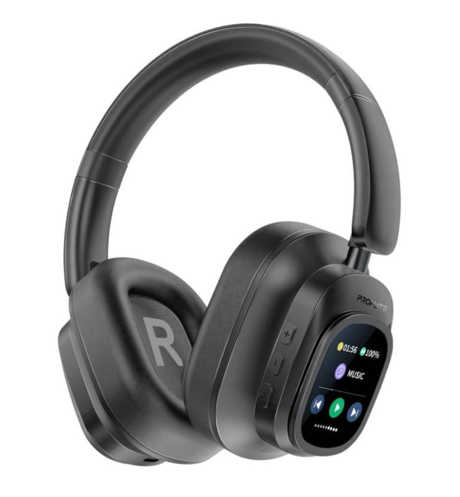 سماعات رأس هجينة عالية الدقة مع إلغاء الضوضاء النشط ووحدة تحكم شاشة LCD تعمل باللمس قابلة للفصل بمغناطيس