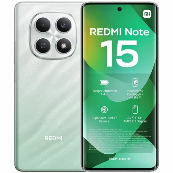 هاتف ريدمي نوت 15 _ مساحة تخزين 256 جيجا _ 8 جيجا رام _ 5G